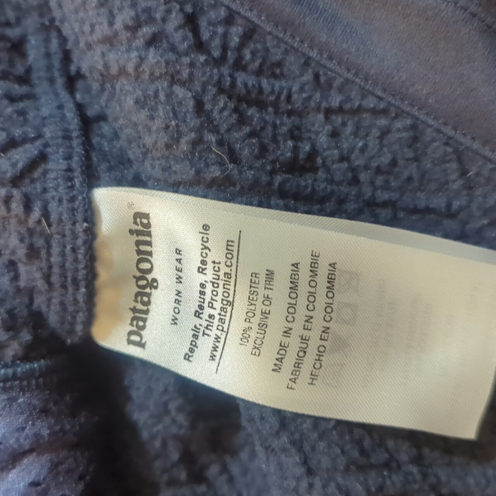 Patagonia Diamond Capra Small Fleece Hoody Navy Blue Women’s EUC - Picture 10 of 11